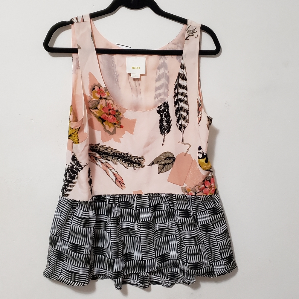 Anthropologie Maeve Silk Sleeveless Blouse